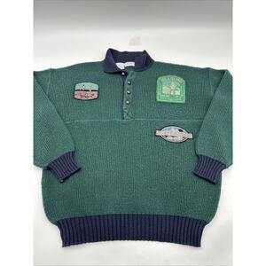 Vintage Bugatchi Uomo Sweater Batched Men’s Size LARGE Green